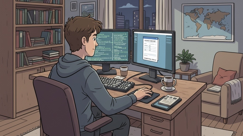 Dev editing a PDF template